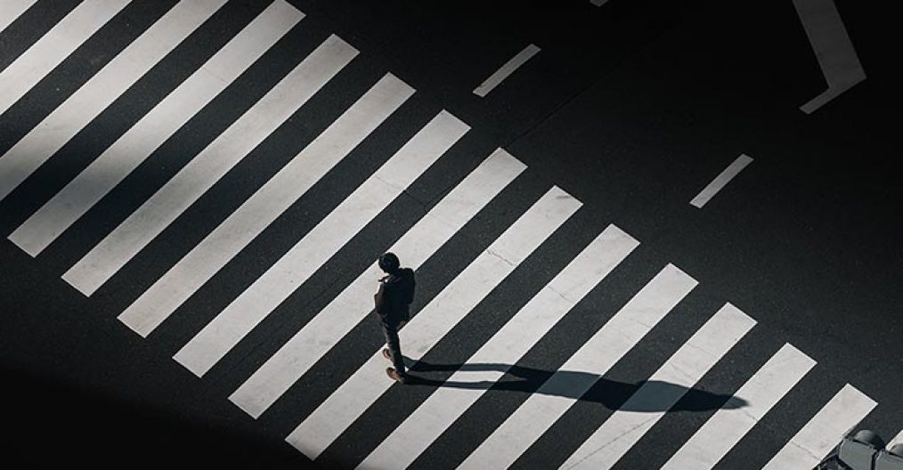 View on pedestrian crossing at Shibuya Hikarie Skylobby in Tokyo, Japan