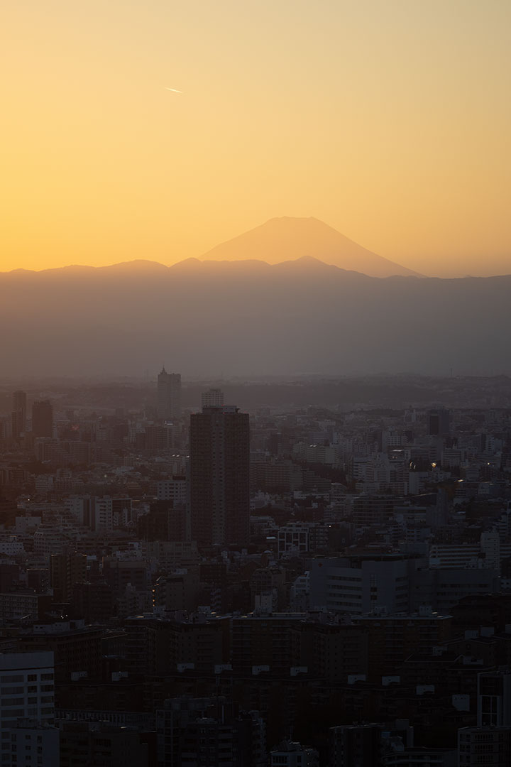 Mount Fuji from Azabudai Hills Skylobby in Tokyo