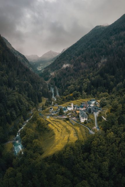 Aerial drone view of Cerentino